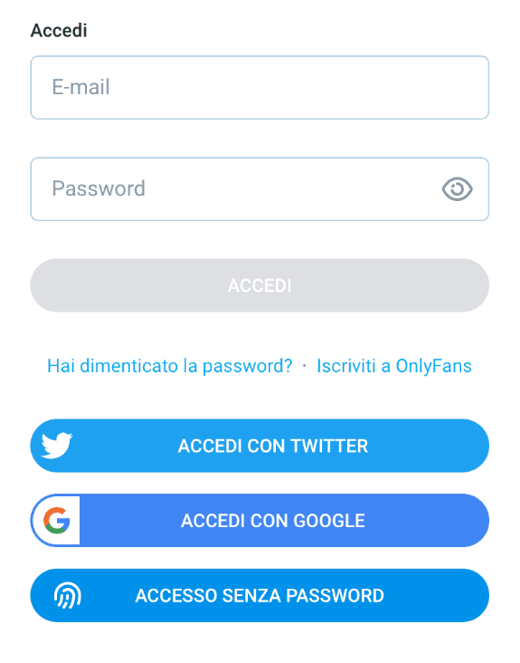 Metodi di iscrizione OnlyFans - registrazione via email, Google, X e Microsoft