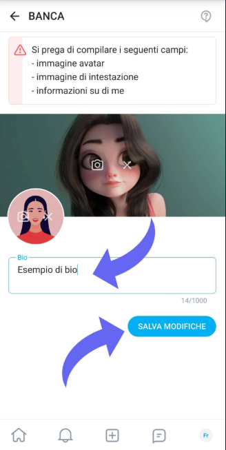 Esempio bio profilo OnlyFans efficace per creator